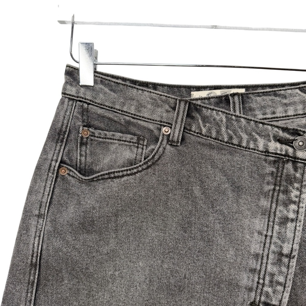 Free People Parker Black Wash Women’s Wrap Denim Mini Skirt Sz 27 / Sz 4 - Picture 5 of 12